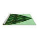 Sideview of Machine Washable Transitional Green Rug, wshpat1698grn