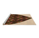 Sideview of Machine Washable Transitional Brown Sand Brown Rug, wshpat1698org