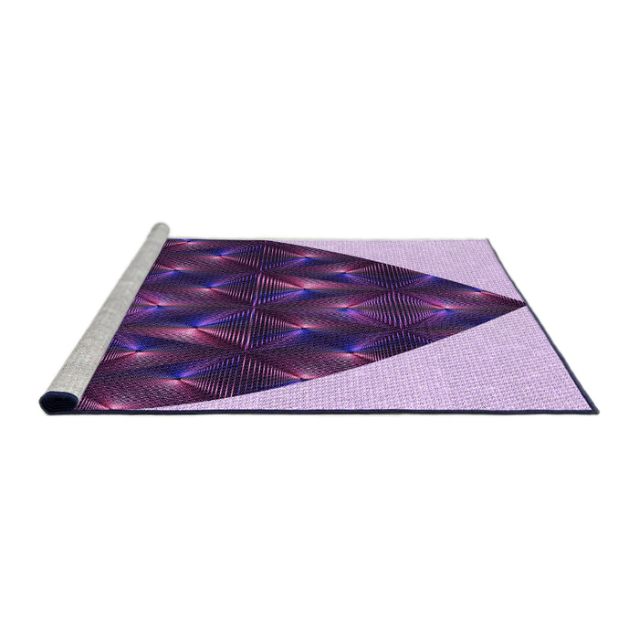 Sideview of Machine Washable Transitional Purple Rug, wshpat1698pur