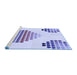 Sideview of Machine Washable Transitional Blue Rug, wshpat1699blu