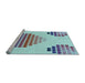 Sideview of Machine Washable Transitional Slate Blue Grey Blue Rug, wshpat1699lblu