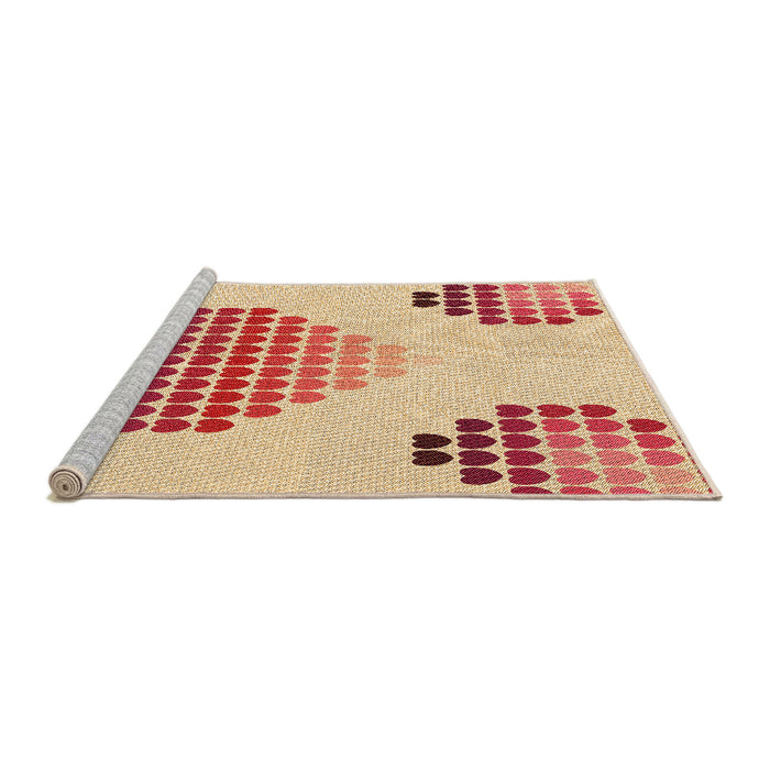 Sideview of Machine Washable Transitional Khaki Gold Rug, wshpat1699org