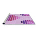 Sideview of Machine Washable Transitional Blossom Pink Rug, wshpat1699pur