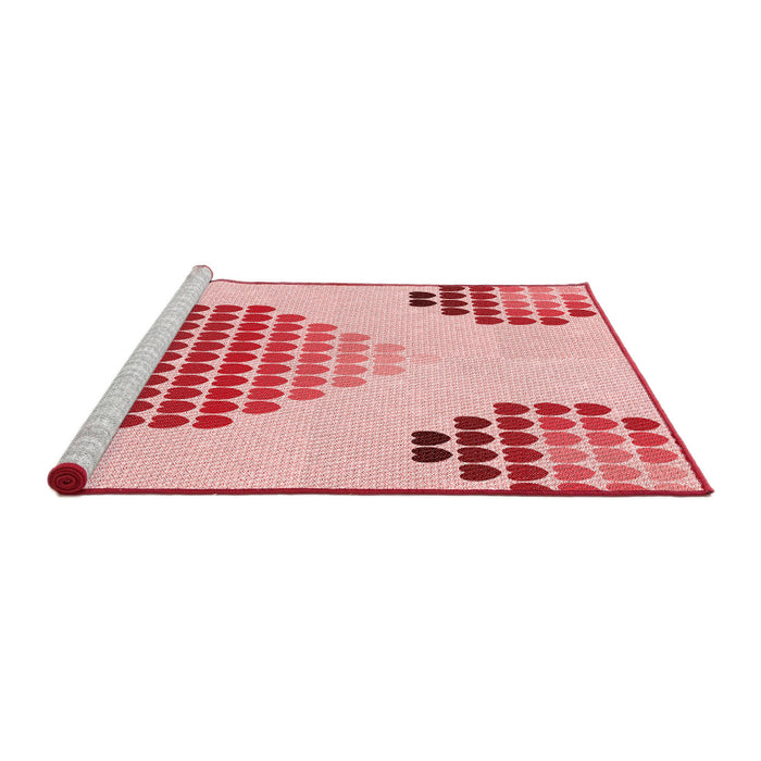 Sideview of Machine Washable Transitional Red Rug, wshpat1699rd
