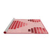 Sideview of Machine Washable Transitional Red Rug, wshpat1699rd