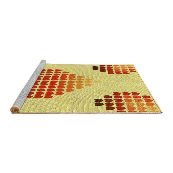 Sideview of Machine Washable Transitional Orange Rug, wshpat1699yw
