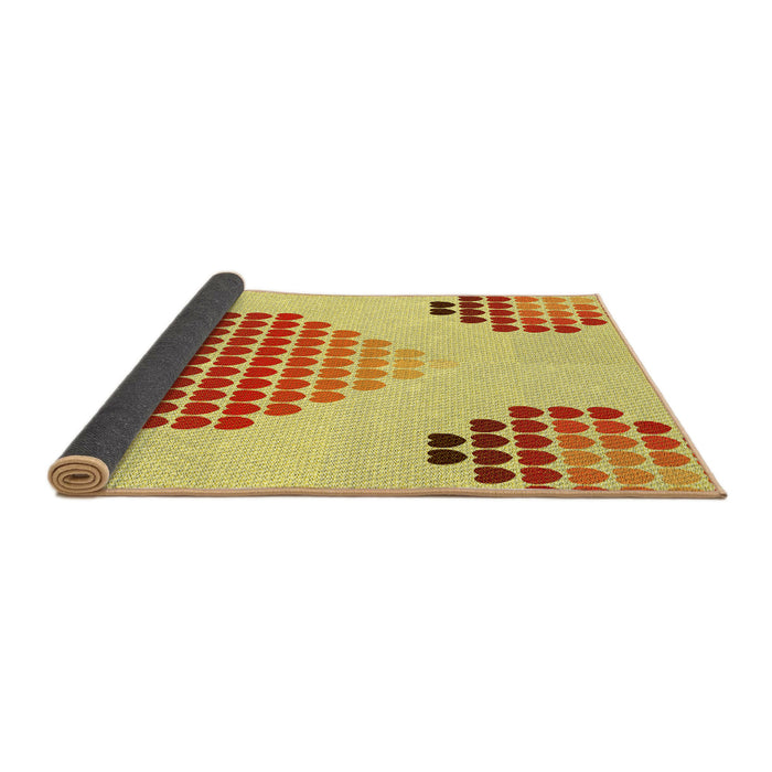 Thickness of Patterned Orange Rug, pat1699yw