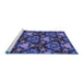 Sideview of Machine Washable Transitional Midnight Blue Rug, wshpat17blu