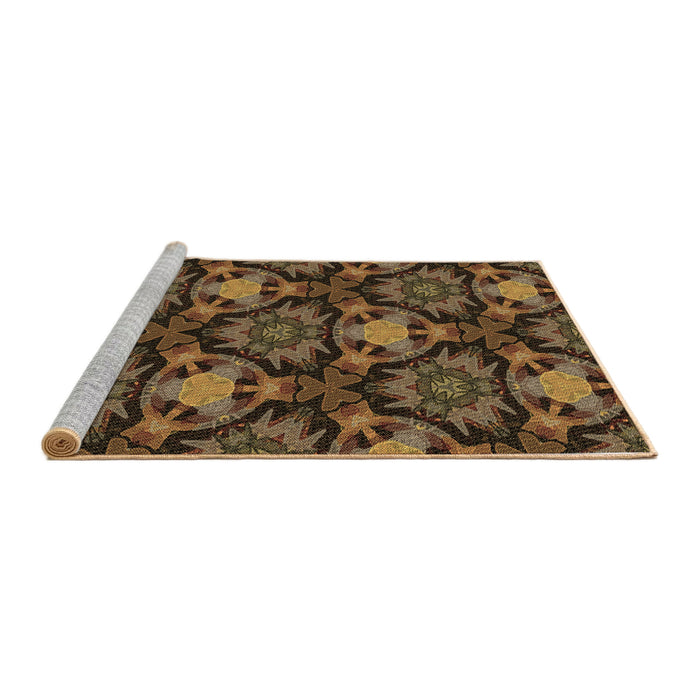 Sideview of Machine Washable Transitional Light Brown Rug, wshpat17brn