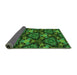 Thickness of Patterned Dark Forest Green Rug, pat17grn