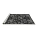 Sideview of Machine Washable Transitional Charcoal Black Rug, wshpat17gry