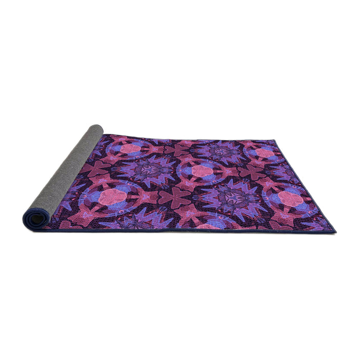 Thickness of Patterned Dark Orchid Purple Rug, pat17pur