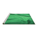 Sideview of Machine Washable Transitional Neon Green Rug, wshpat170grn