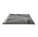 Sideview of Machine Washable Transitional Grey Gray Rug, wshpat170gry