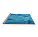 Sideview of Machine Washable Transitional Blue Rug, wshpat170lblu