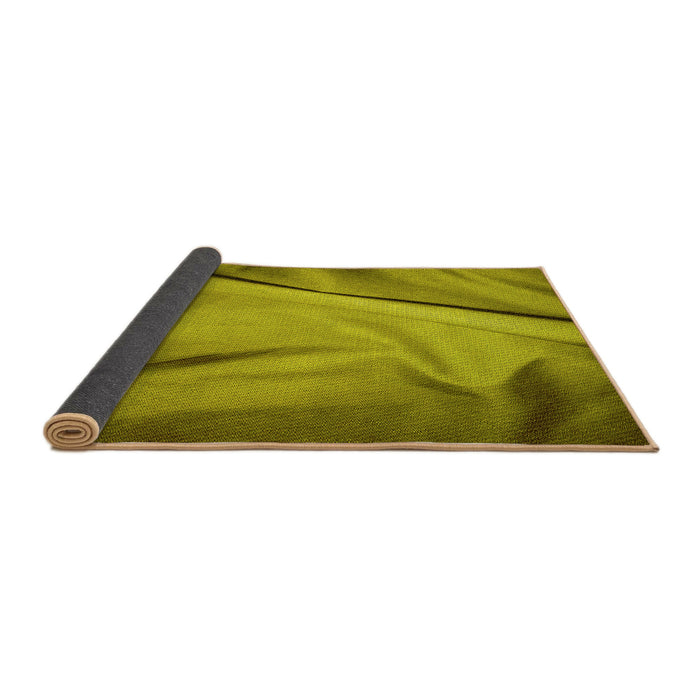 Thickness of Patterned Dark Yellow Green Rug, pat170yw
