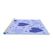 Sideview of Machine Washable Transitional Light Slate Blue Rug, wshpat1700blu