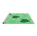 Sideview of Machine Washable Transitional Jade Green Rug, wshpat1700grn