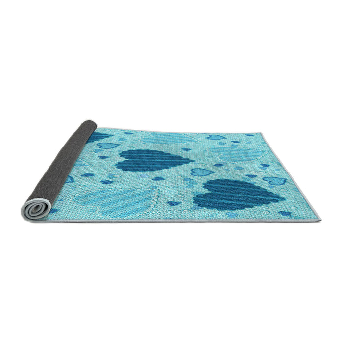 Thickness of Patterned Deep Sky Blue Rug, pat1700lblu