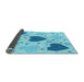 Thickness of Patterned Deep Sky Blue Rug, pat1700lblu