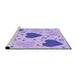 Sideview of Machine Washable Transitional Medium Slate Blue Rug, wshpat1700pur