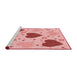 Sideview of Machine Washable Transitional Red Rug, wshpat1700rd