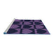 Sideview of Machine Washable Transitional Purple Sage Bush Purple Rug, wshpat1701blu