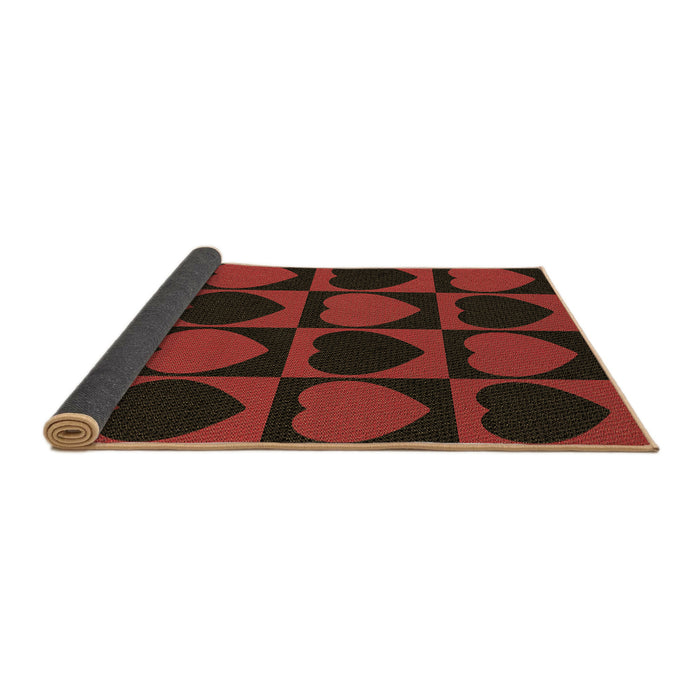 Thickness of Patterned Red Brown Rug, pat1701brn