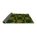 Thickness of Patterned Olive Green Rug, pat1701grn