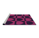 Sideview of Machine Washable Transitional Deep Pink Rug, wshpat1701pur