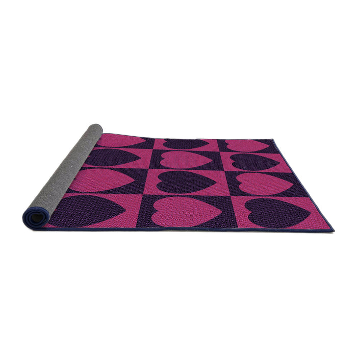 Thickness of Patterned Deep Pink Rug, pat1701pur