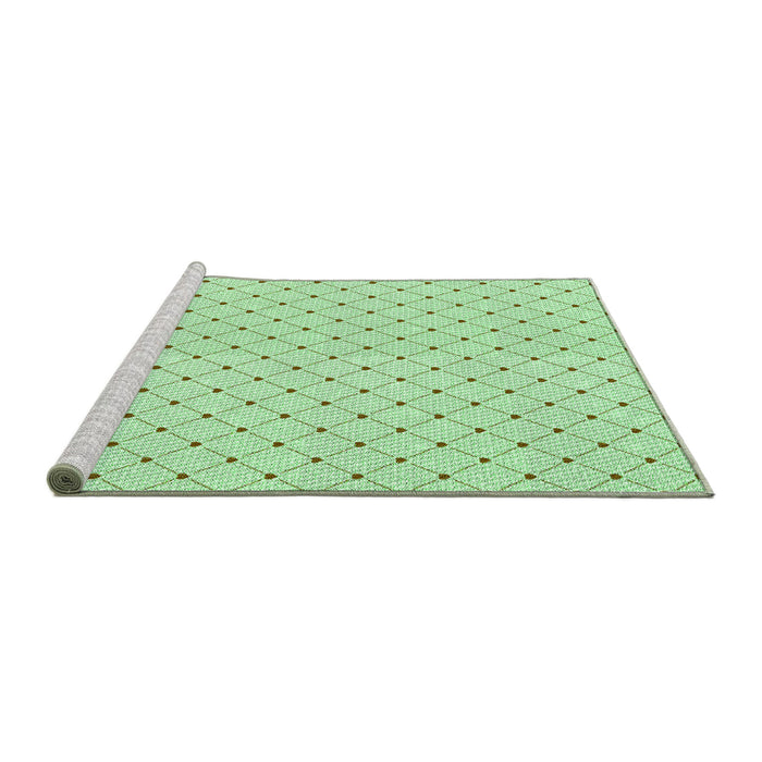 Sideview of Machine Washable Transitional Mint Green Rug, wshpat1702grn