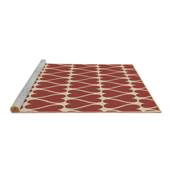 Sideview of Machine Washable Transitional Red Rug, wshpat1703brn