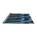 Sideview of Machine Washable Transitional Silk Blue Rug, wshpat1704lblu