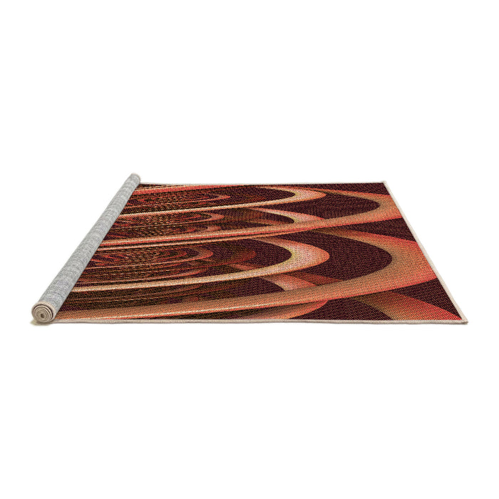 Sideview of Machine Washable Transitional Orange Rug, wshpat1704org