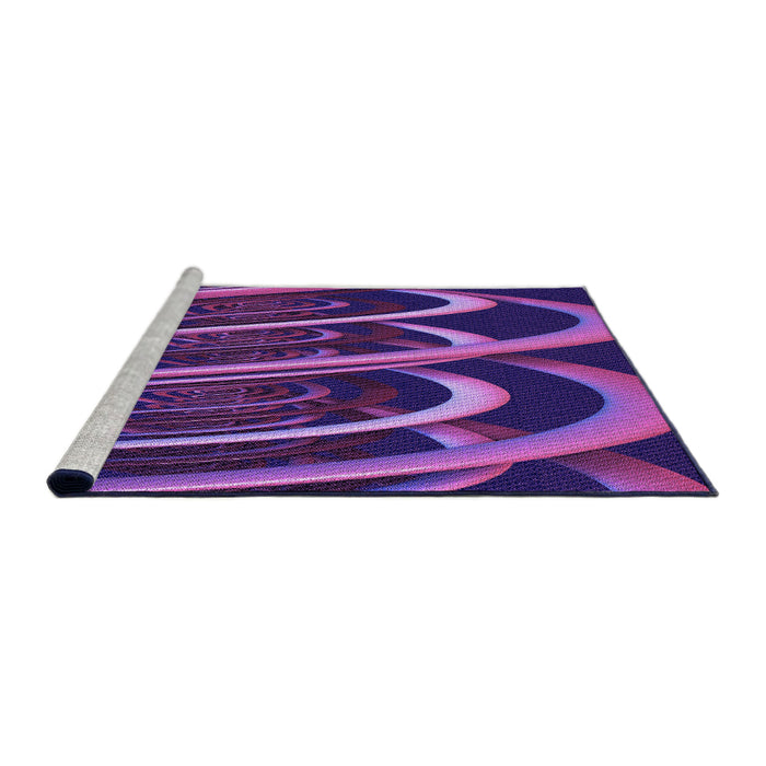 Sideview of Machine Washable Transitional Indigo Purple Rug, wshpat1704pur