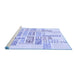 Sideview of Machine Washable Transitional Lavender Blue Rug, wshpat1705blu