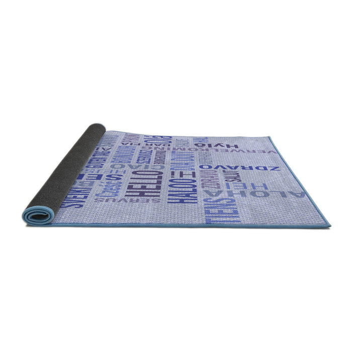 Thickness of Patterned Lavender Blue Rug, pat1705blu