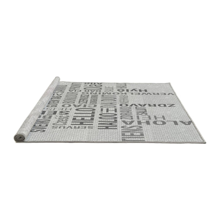 Sideview of Machine Washable Transitional Platinum Gray Rug, wshpat1705gry