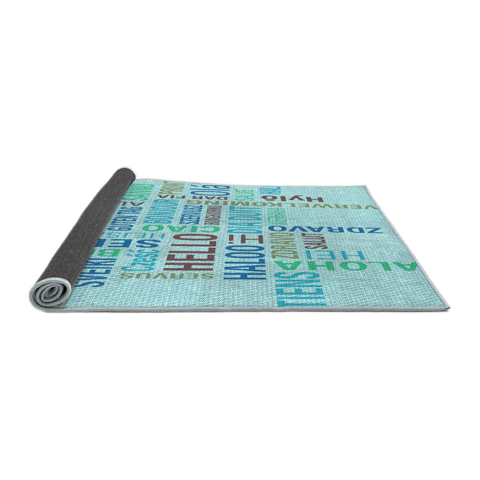 Thickness of Patterned Electric Blue Rug, pat1705lblu