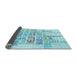 Thickness of Patterned Electric Blue Rug, pat1705lblu