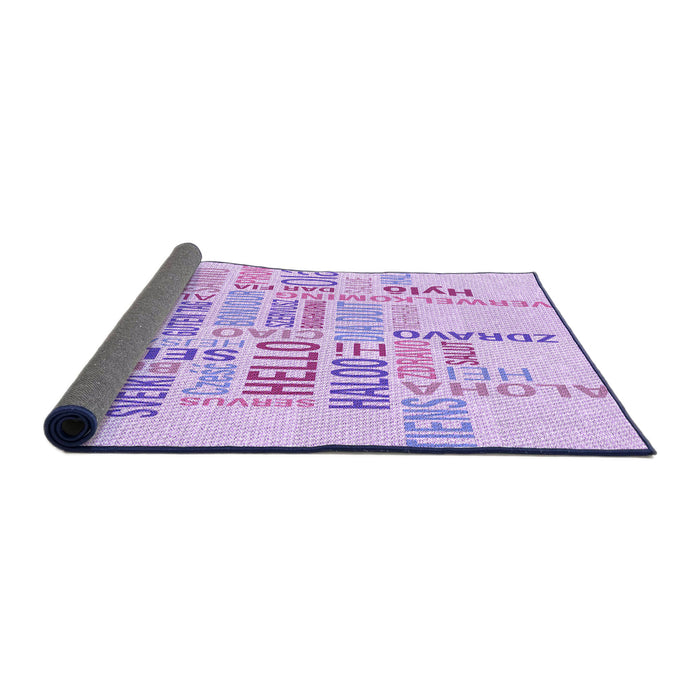 Thickness of Patterned Purple Rug, pat1705pur