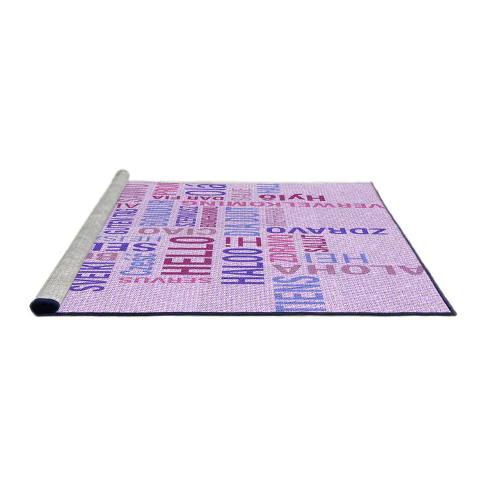 Sideview of Machine Washable Transitional Purple Rug, wshpat1705pur