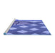 Sideview of Machine Washable Transitional Sky Blue Rug, wshpat1706blu