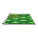 Sideview of Machine Washable Transitional Forest Green Rug, wshpat1706grn