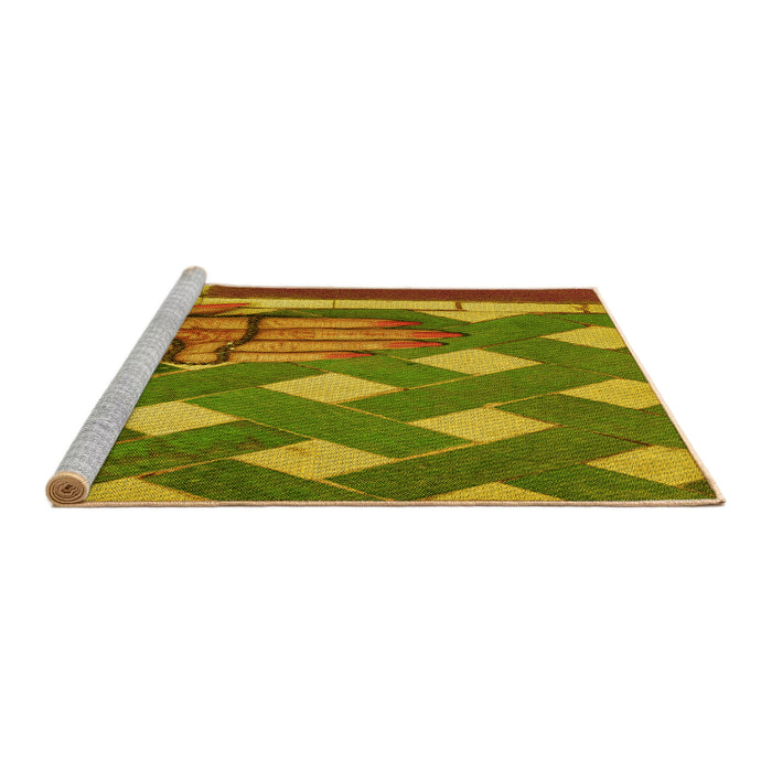 Sideview of Machine Washable Transitional Saddle Brown Rug, wshpat1706yw