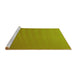 Sideview of Machine Washable Transitional Dark Yellow Green Rug, wshpat1707yw