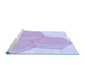 Sideview of Machine Washable Transitional Purple Mimosa Purple Rug, wshpat1708blu