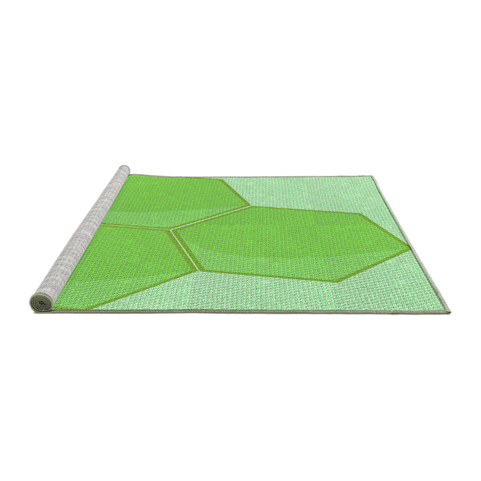Sideview of Machine Washable Transitional Emerald Green Rug, wshpat1708grn