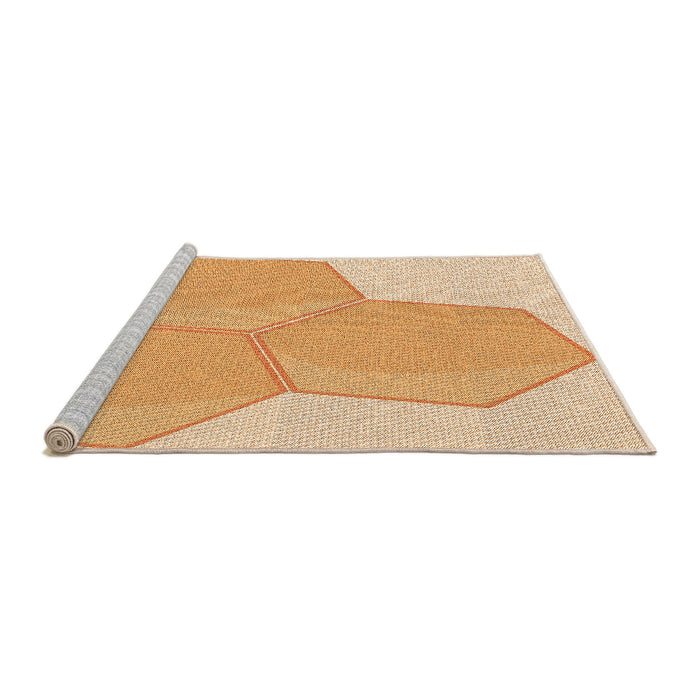 Sideview of Machine Washable Transitional Orange Rug, wshpat1708org